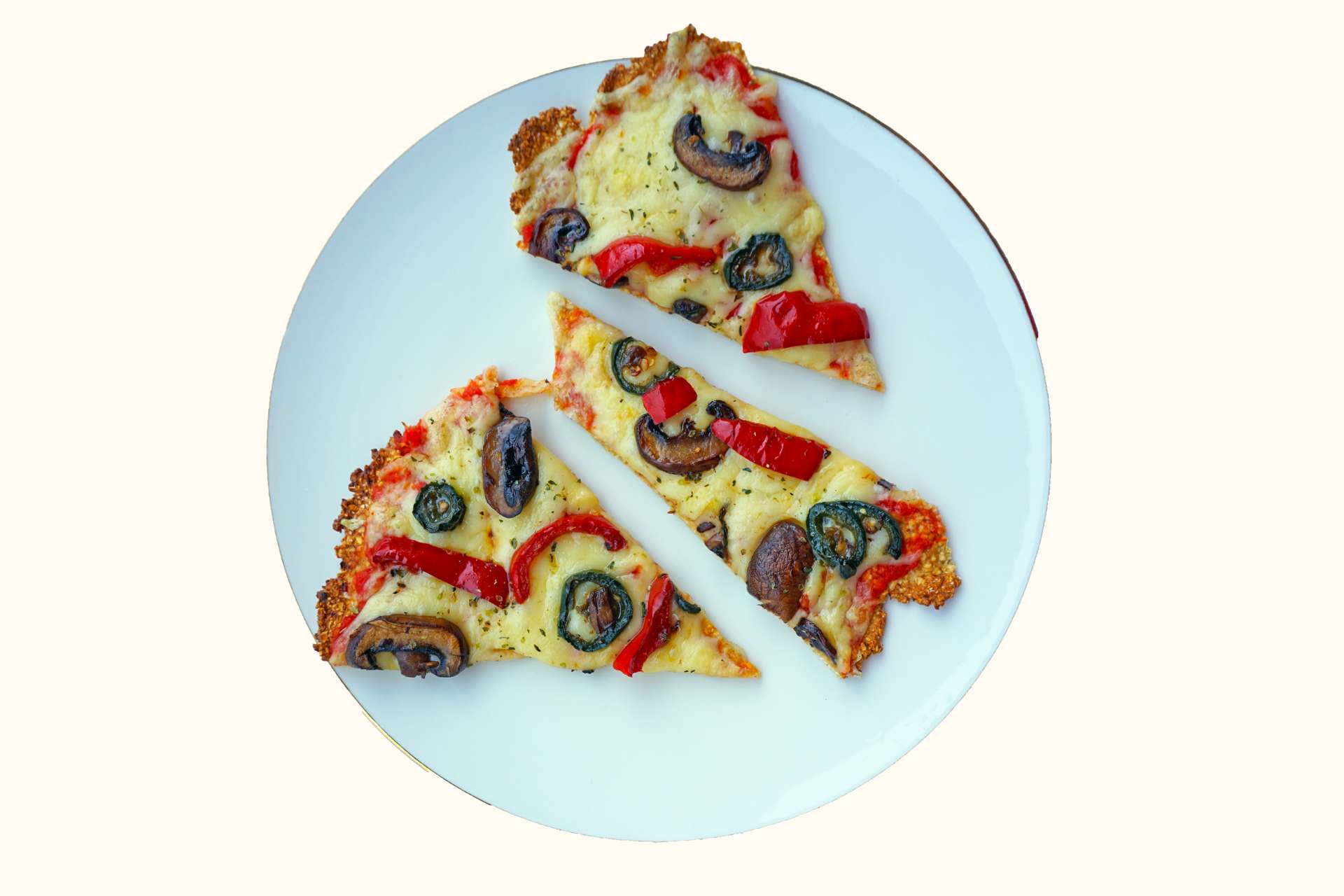 Havrepizza med sopp, paprika og jalapeno