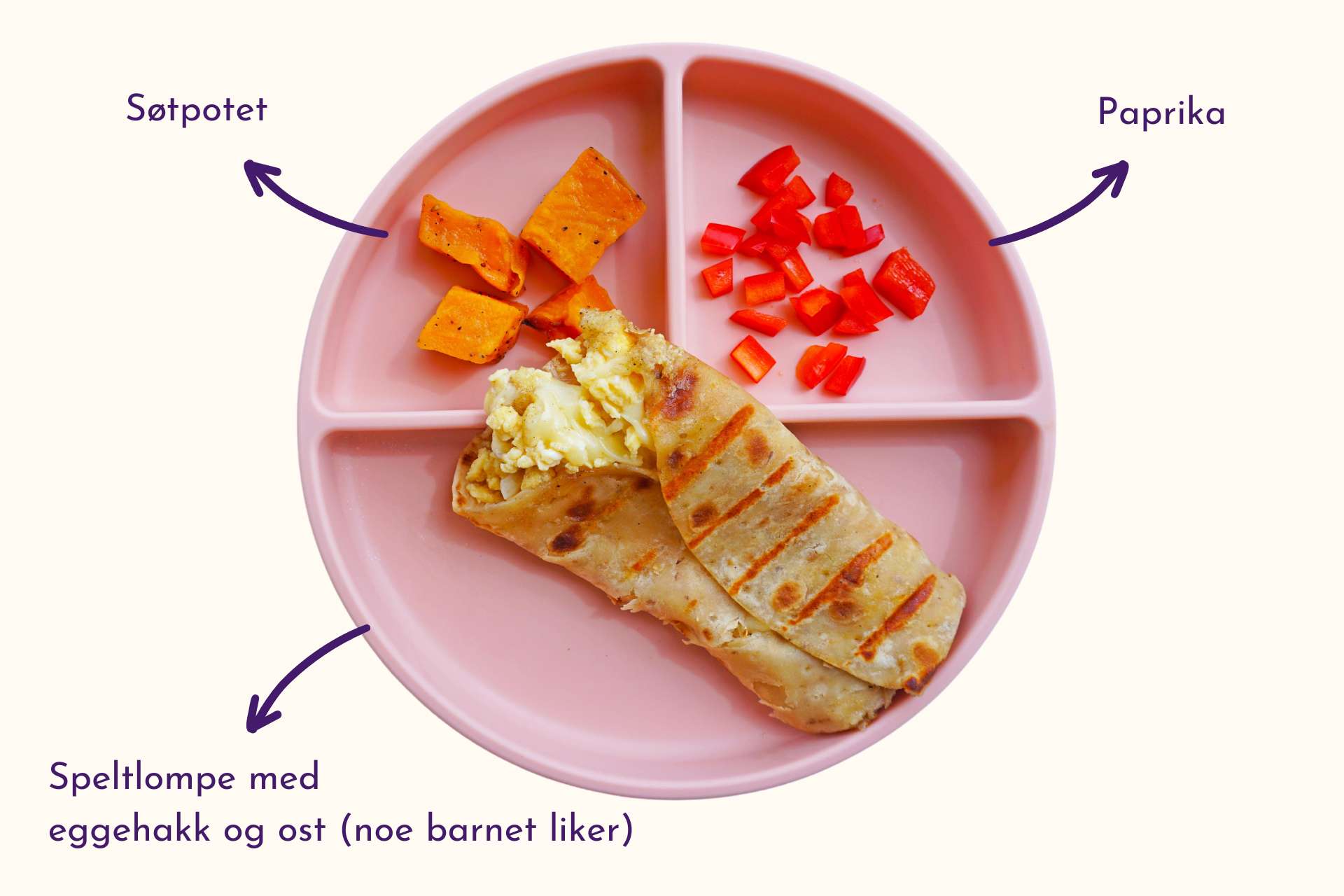 Barnevennlig Mexicansk egg-burrito