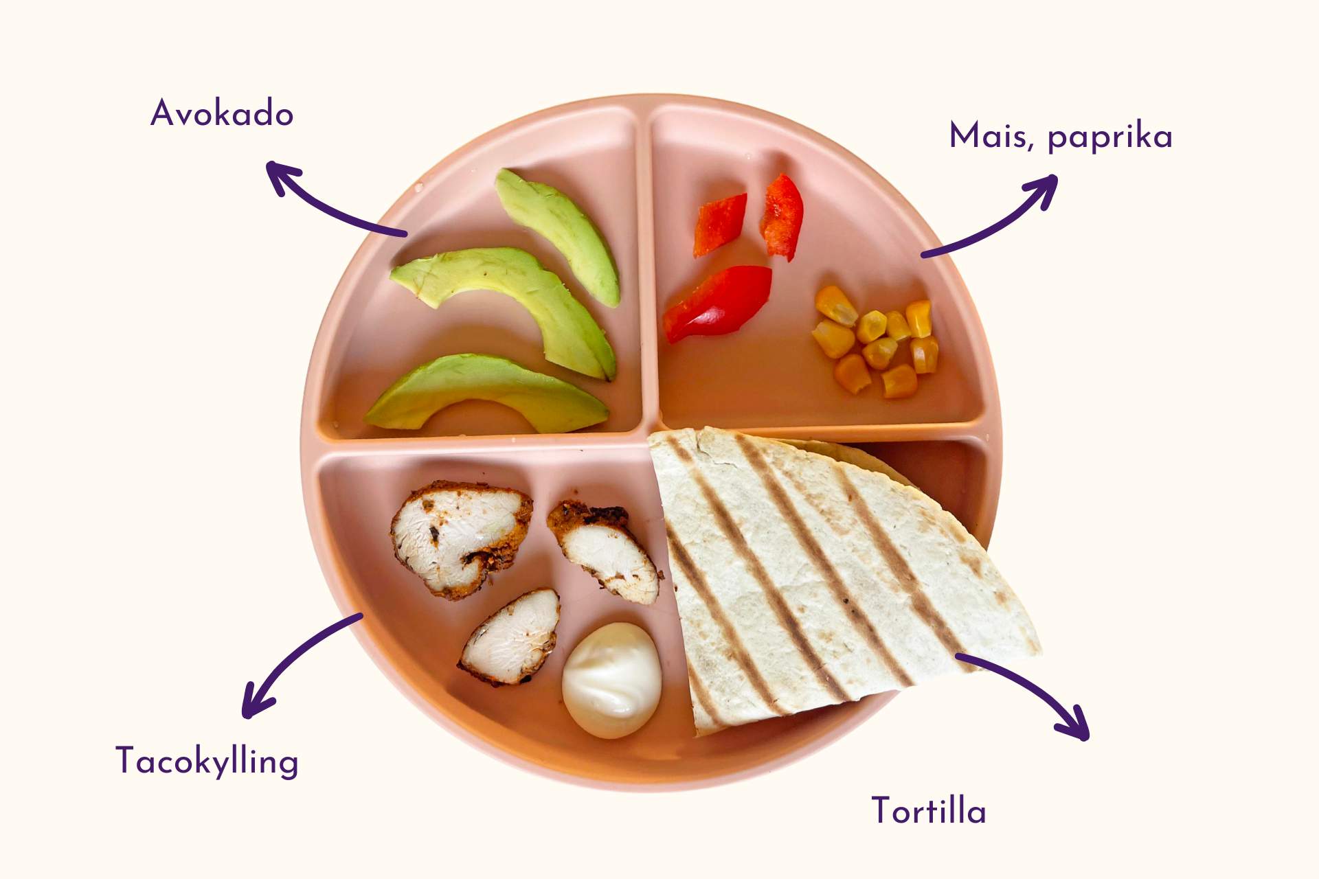 Barnevennlig Kyllingtaco