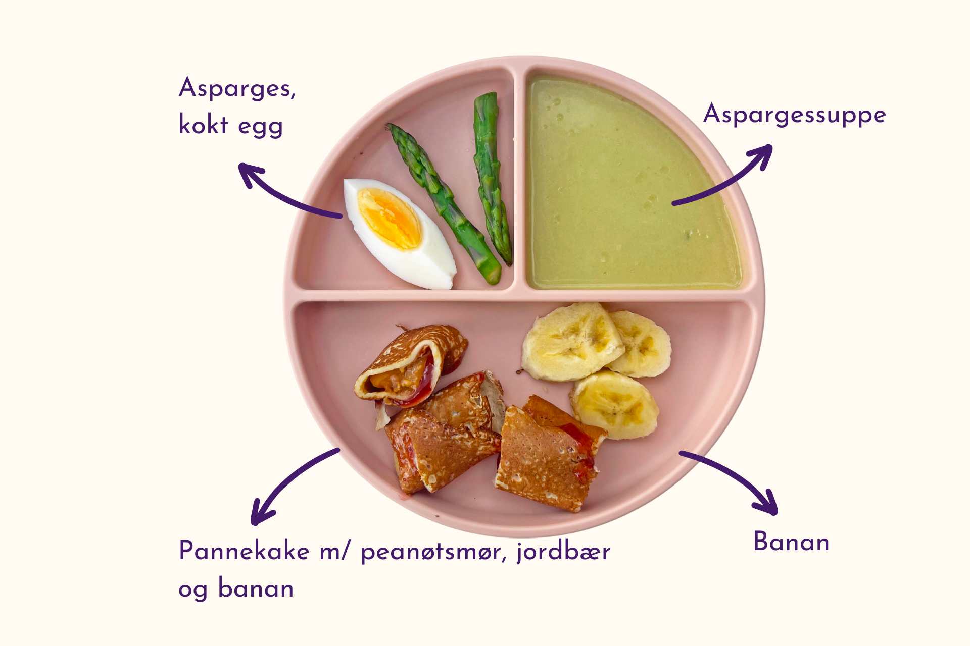 Barnevennlig Aspargessuppe og pannekaker