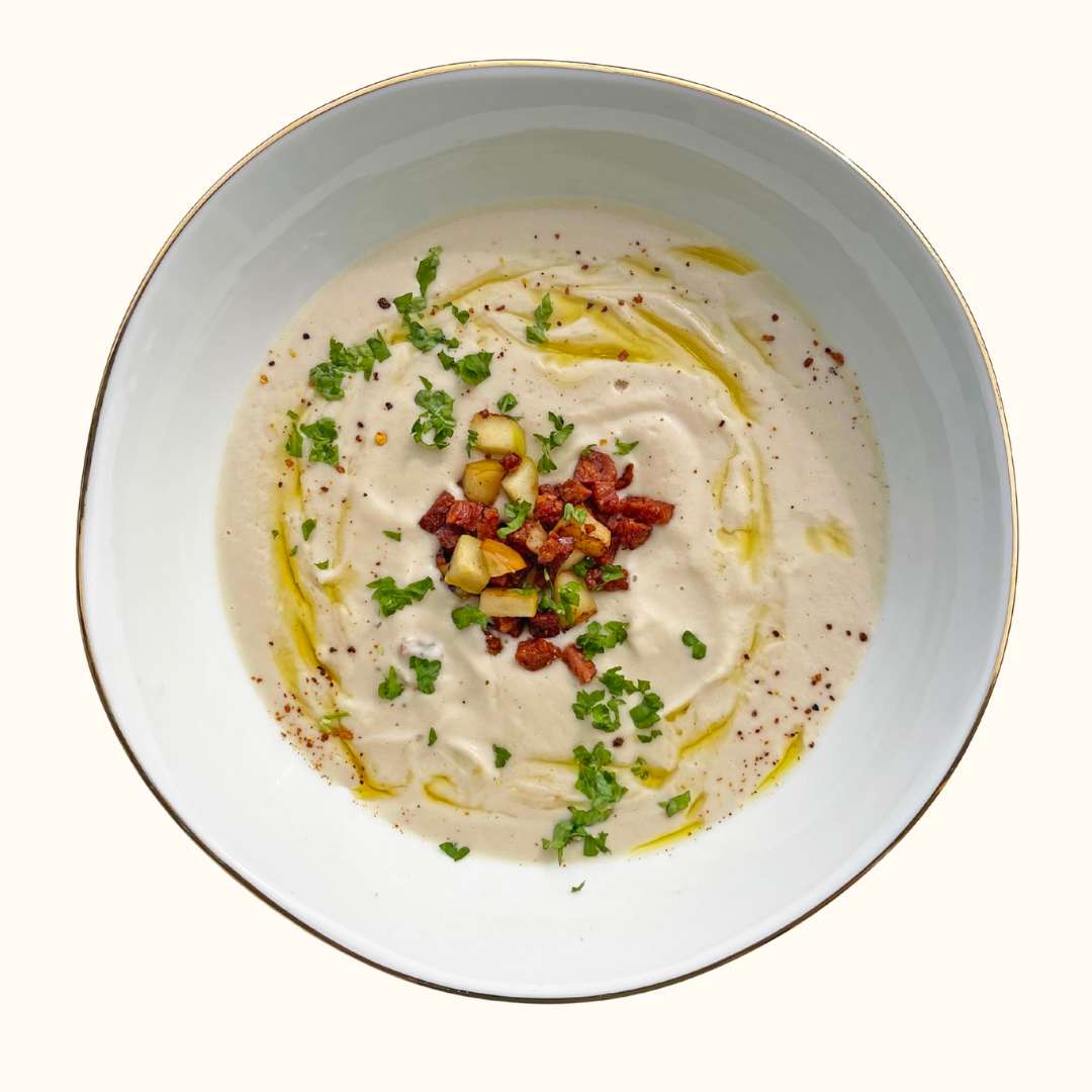 Blomkålsuppe (skjulte hvite bønner)