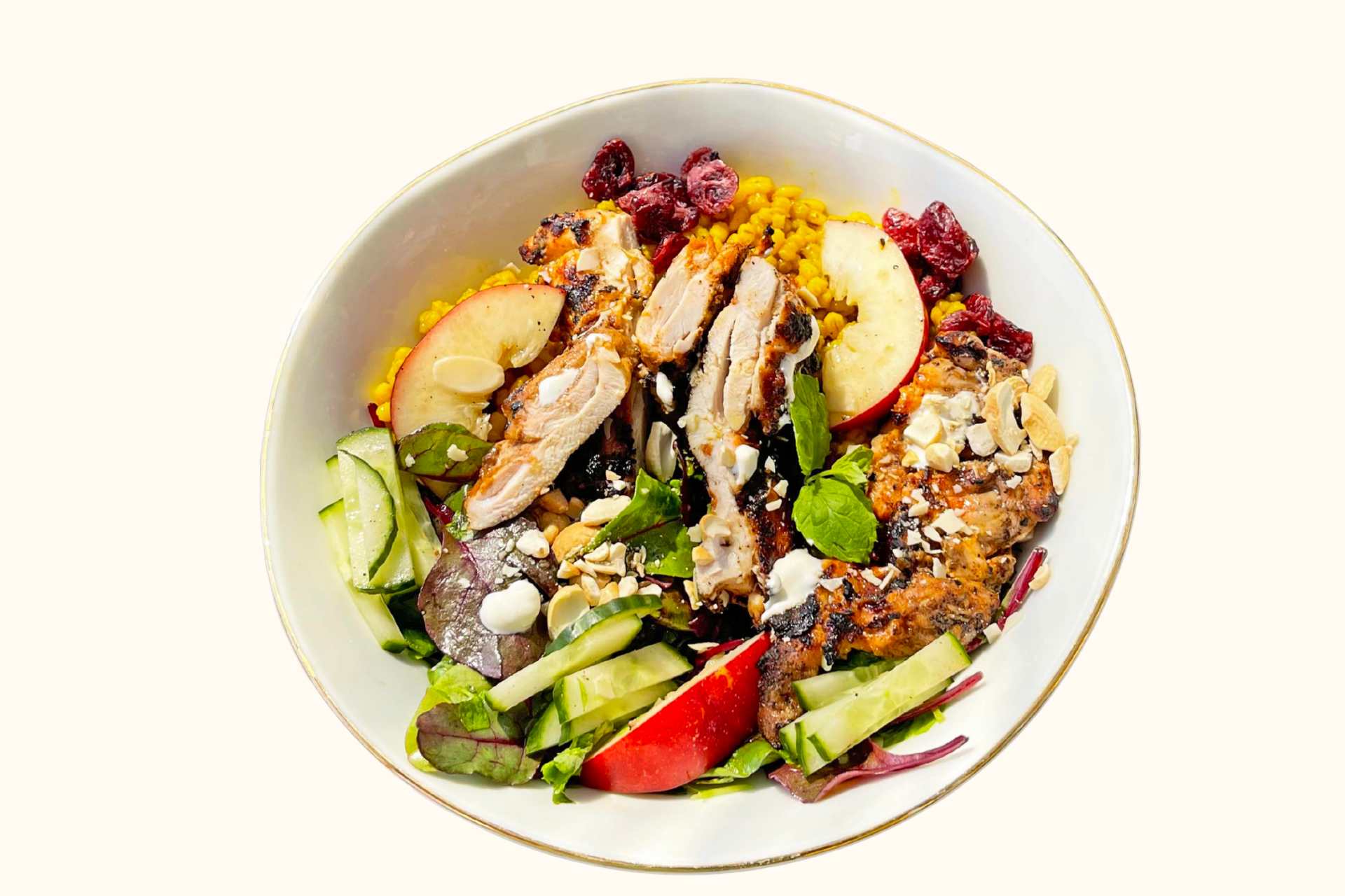 Kylling tandooribowl med gul byggryn