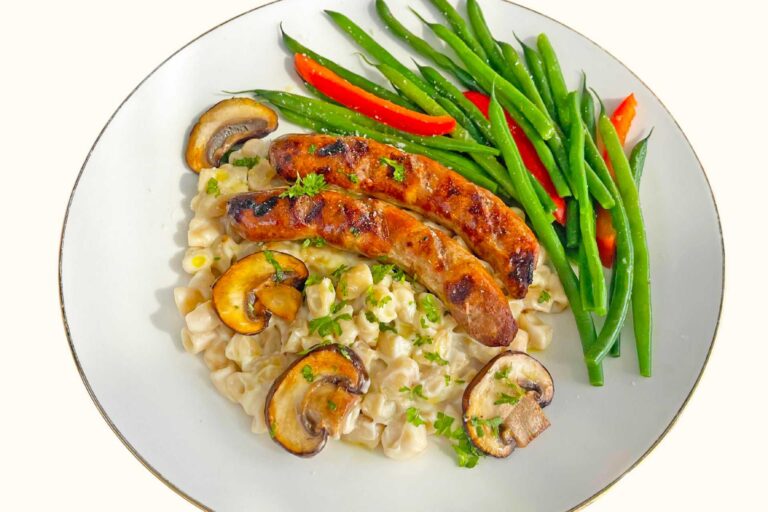 Pølser med mac and cheese