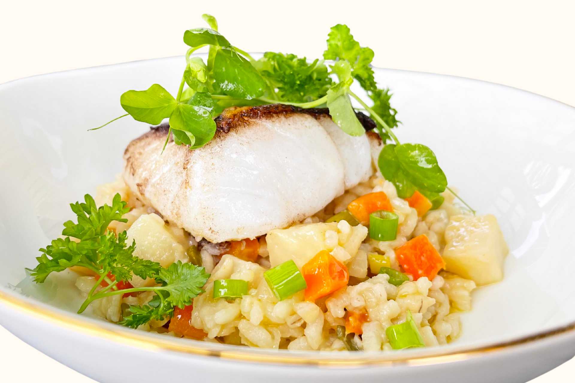 Torsk med bondens risotto