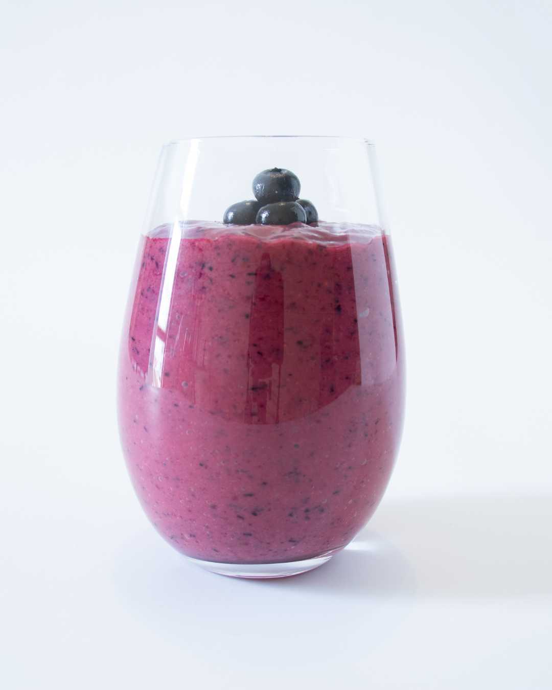 Blåbærsmoothie fryserprepp smudfood matprepp ferdigmat lunsj frokost