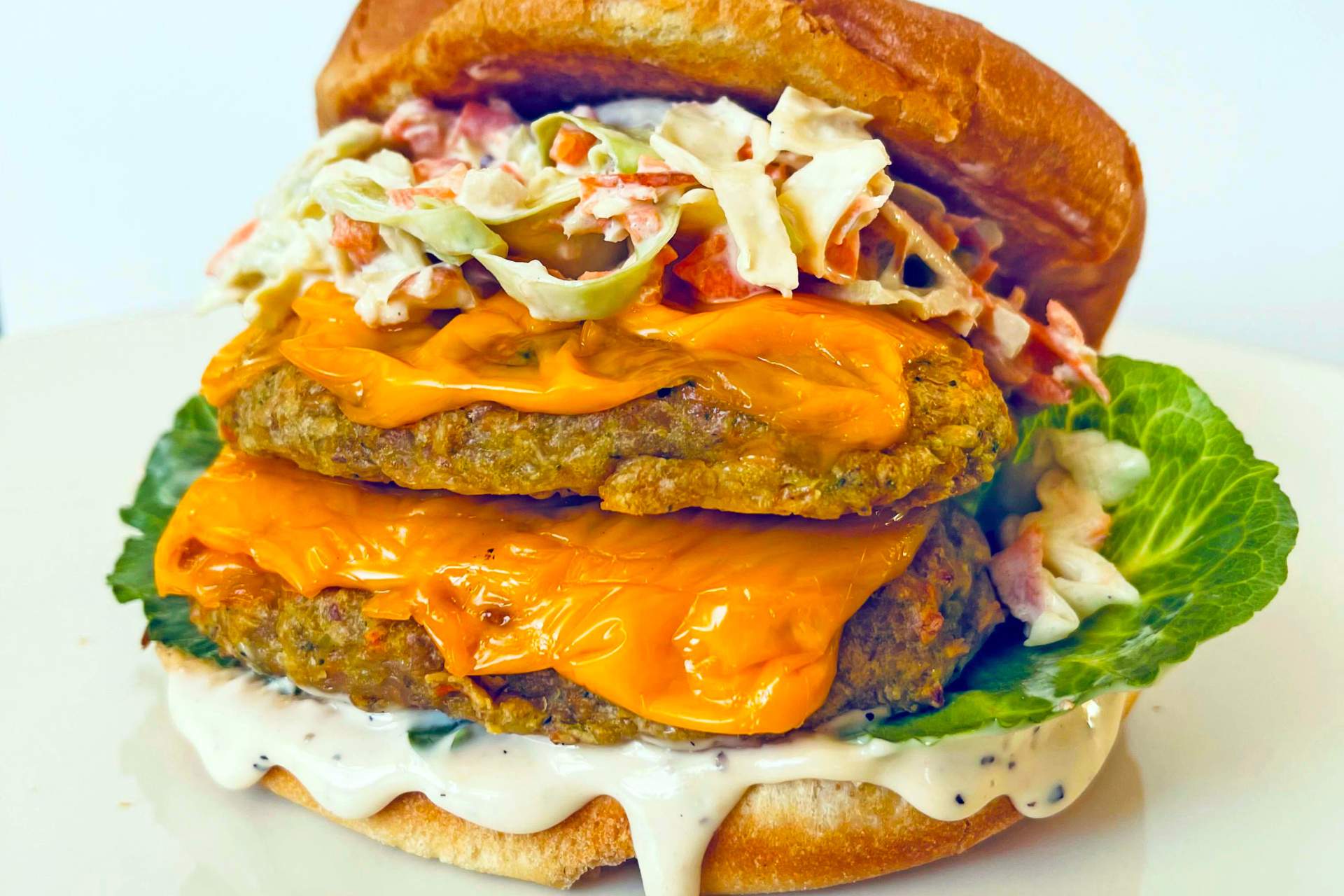 Dobbel cheeseburger vegetar