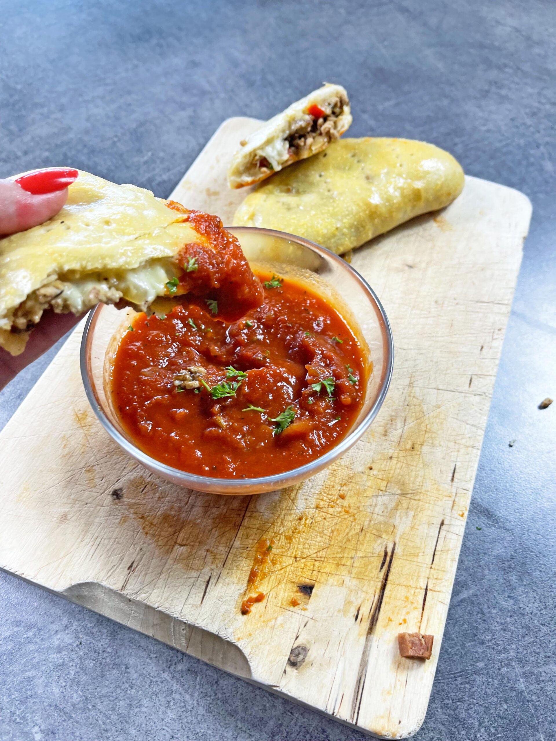 panzerotti med marinarasaus