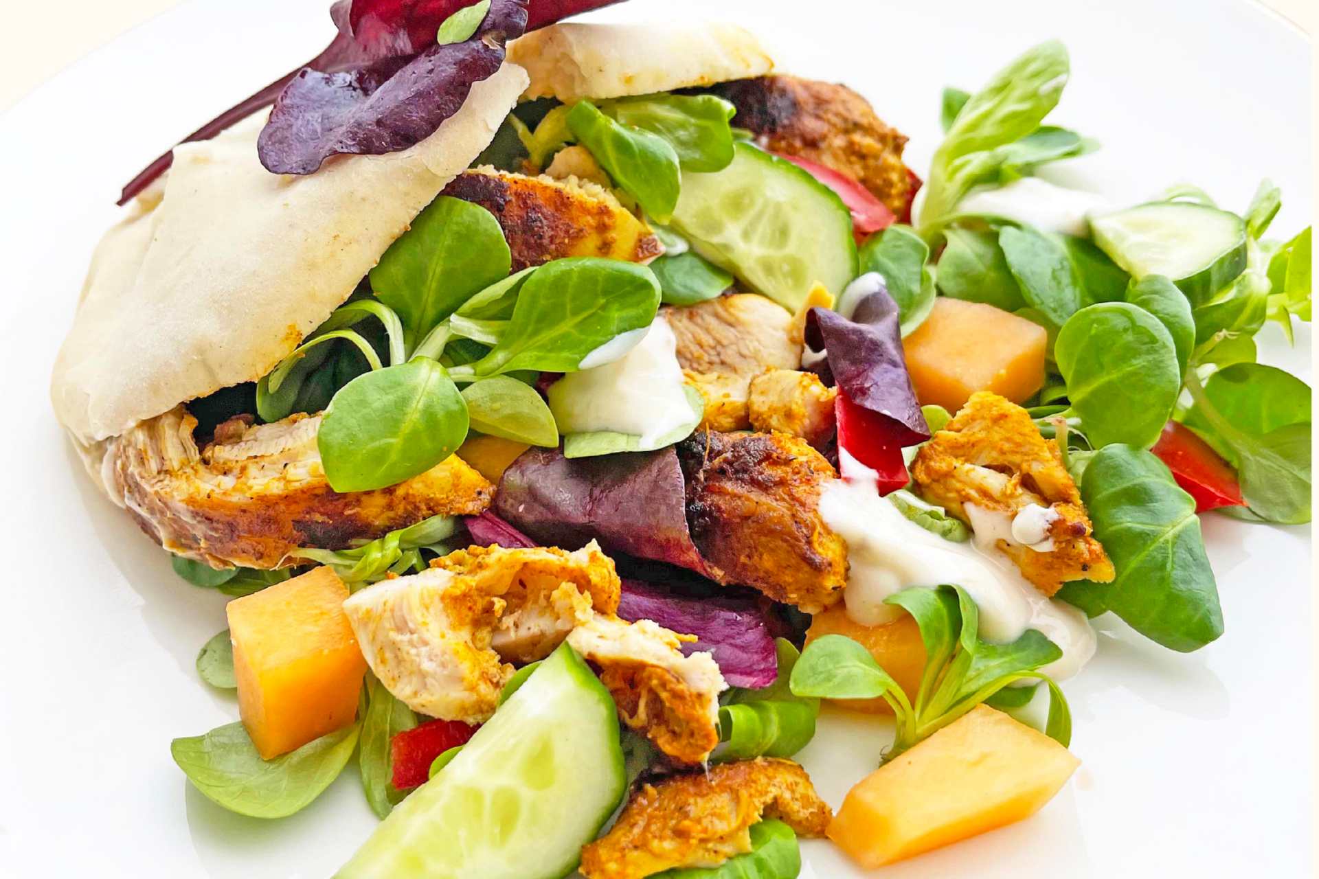 Tandoorikylling i pita m_ melon